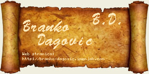 Branko Dagović vizit kartica